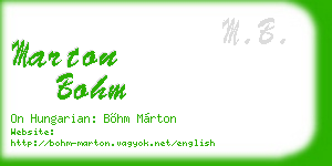 marton bohm business card